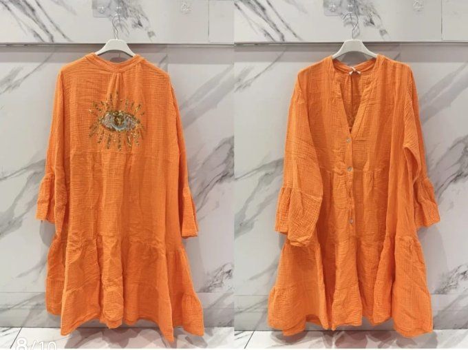 Robe tunique orange