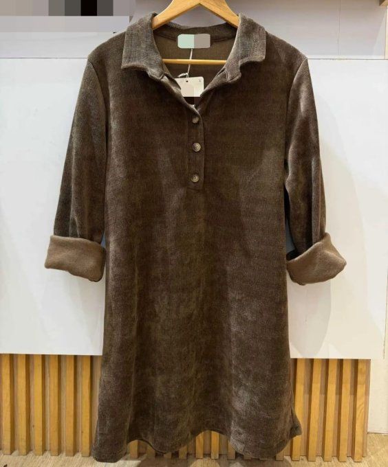 ​Robe Tunique en Velours Côté Douceur