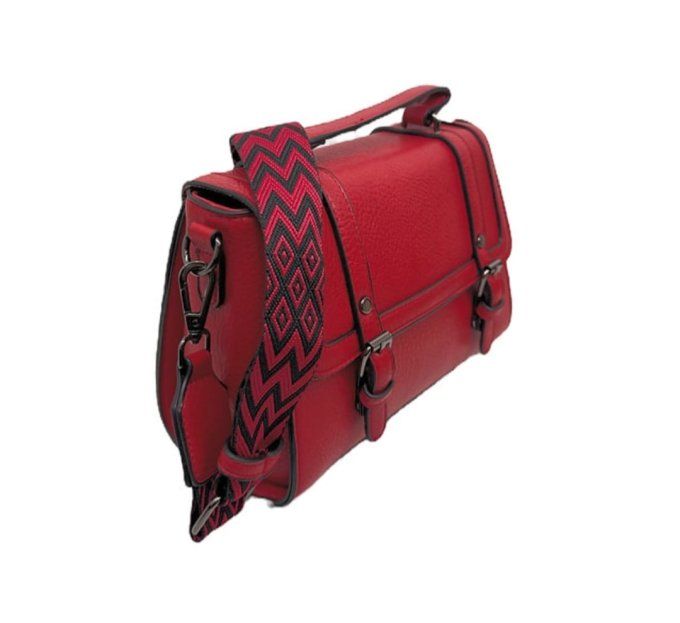 Sac à Main "Audace Géométrique" Rouge & Bandoulière Texturée ❤️