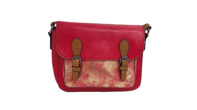 Sac Bandoulière Rouge & Paillettes Dorées