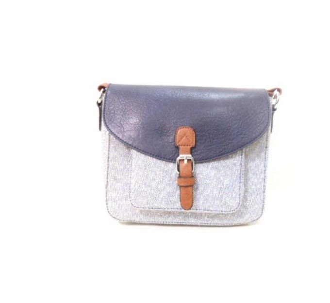 Sac Besace Bleu Marine et Toile