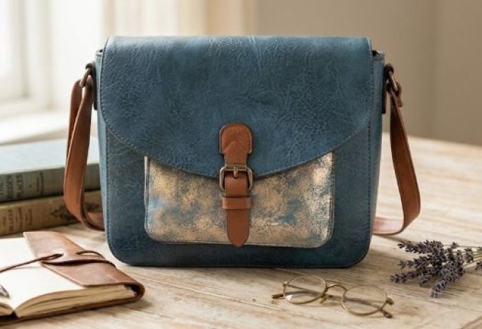 Sac Besace Bleu Pétrole 