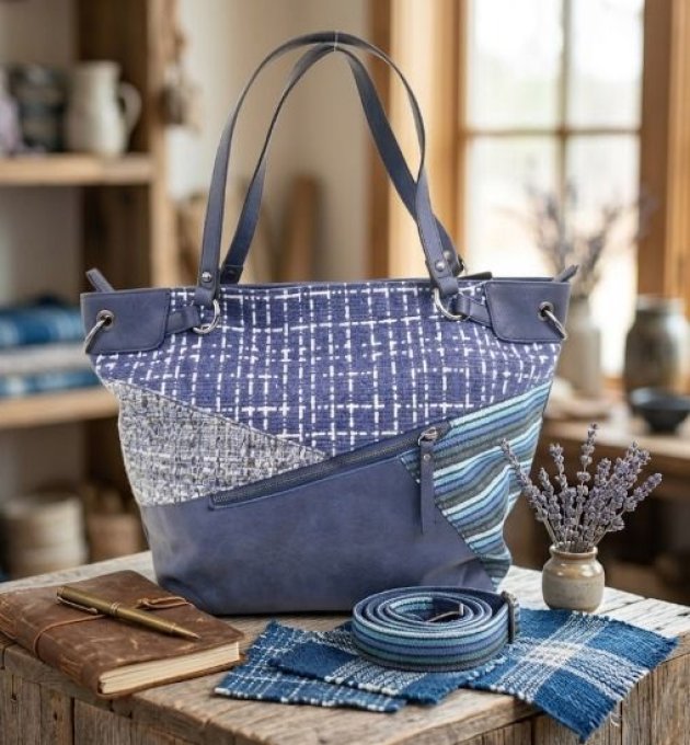 Sac Cabas Bleu - Collection Bohème  