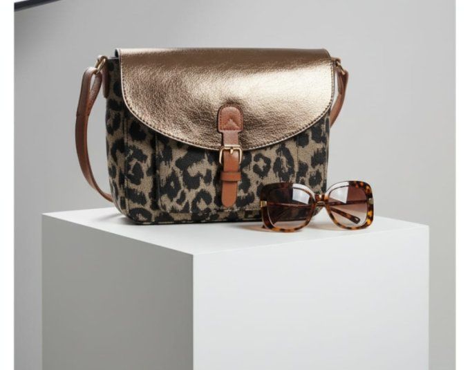 ​Sac Bandoulière Léopard Bronze