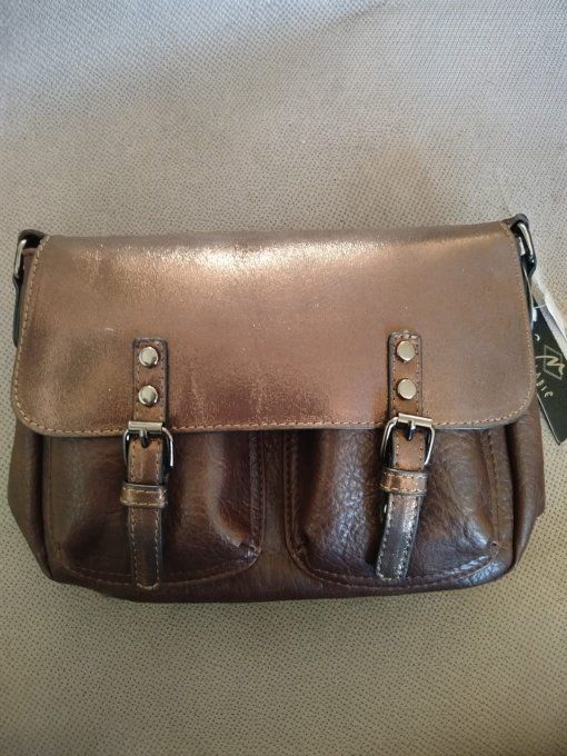 ​Sac Bandoulière Chocolat - Double lanière -