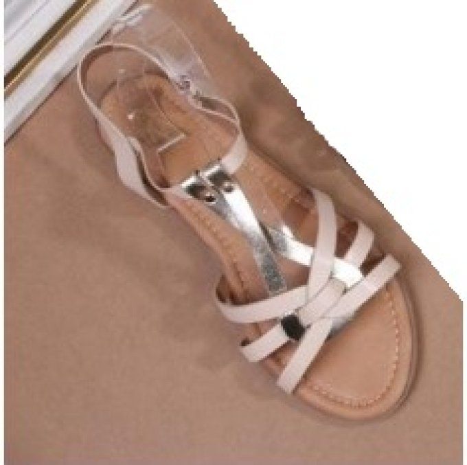 Sandales Plates Multi-Brides - Beige & Or Rosé ✨