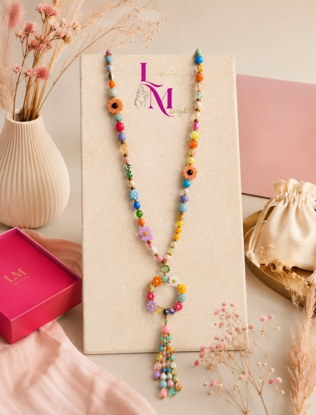 Sautoir Floral "Jardin Multicolore"