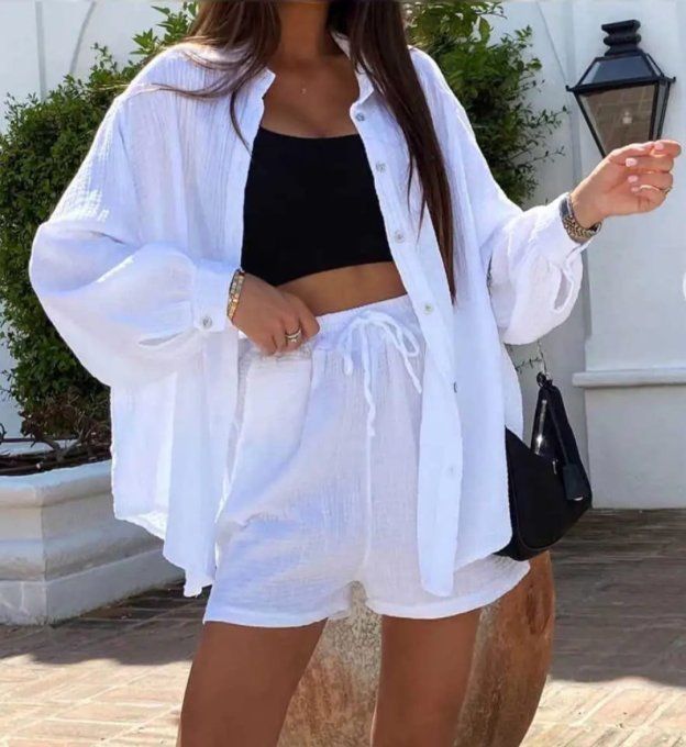 Shorts "Été Léger" en Gaze de Coton  ☀️ Petite taille