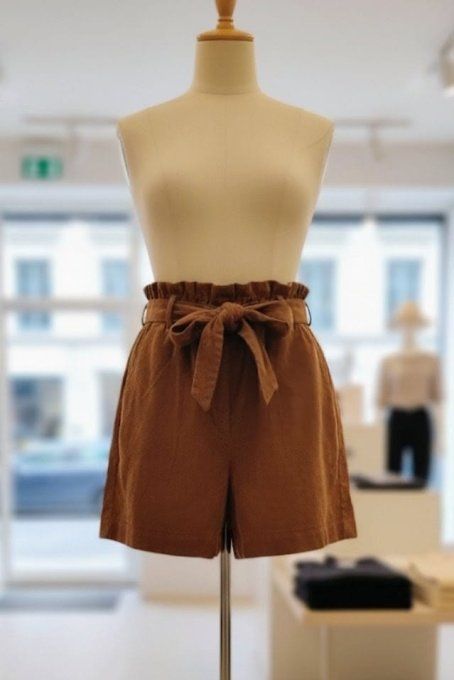 Short Taille Haute en Velours
