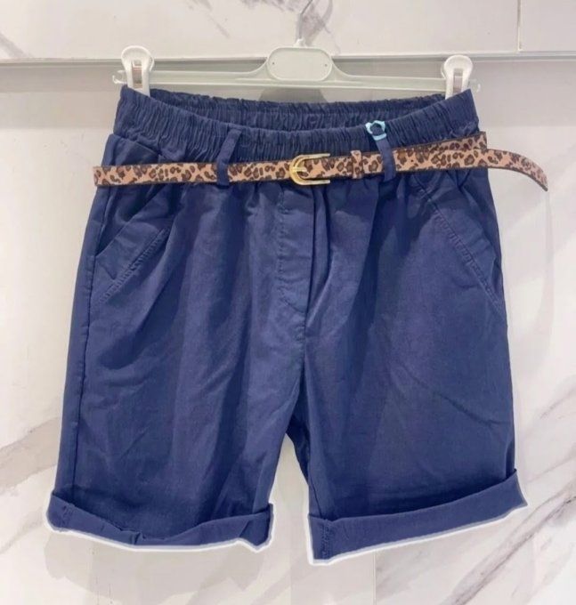 Short en Denim & Ceinture Léopard