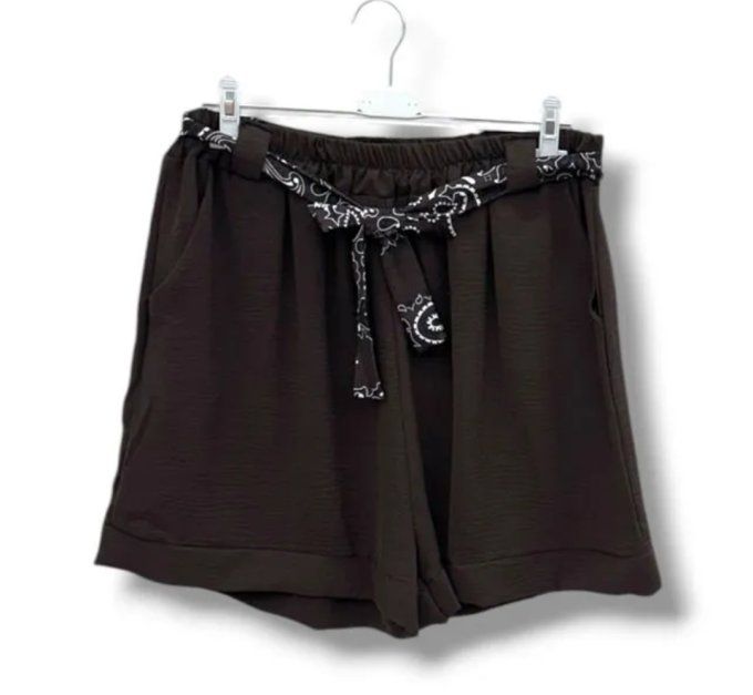 Short fluide à taille élastiquée & ceinture nouée