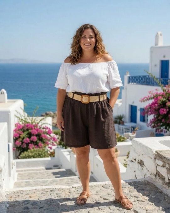 Short Fluide à Taille Élastiquée et Ceinture