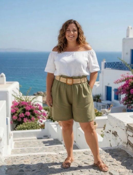 Short Fluide à Taille Élastiquée et Ceinture
