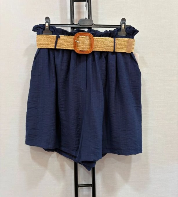 Short Fluide à Taille Élastiquée & Ceinture 