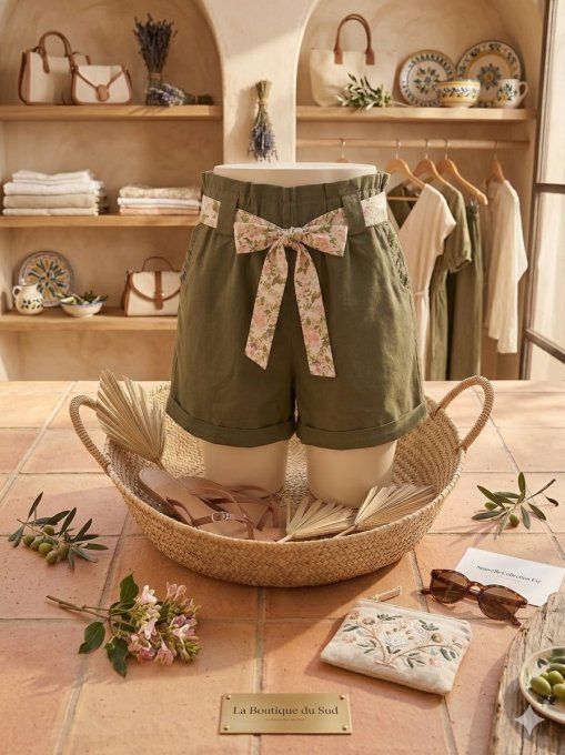 Short stretch & sa ceinture assortie