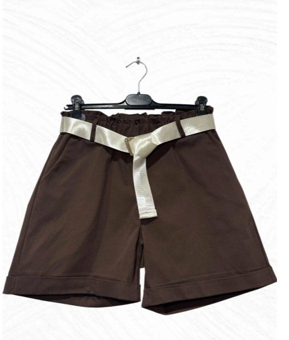 Short Taille Haute & Ceinture Satinée