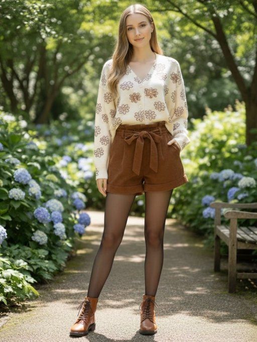Short Taille Haute en Velours