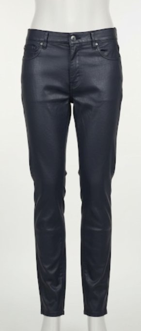 ​Pantalon slim en simili cuir - Bleu