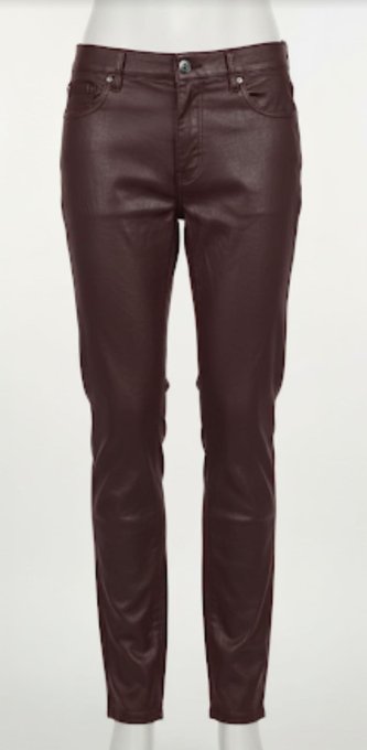 ​Pantalon slim en simili cuir - Bordeaux