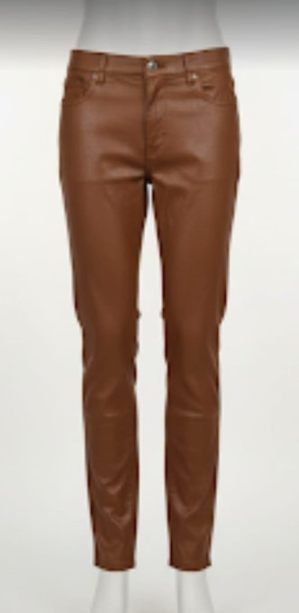 ​Pantalon slim en simili cuir - Camel