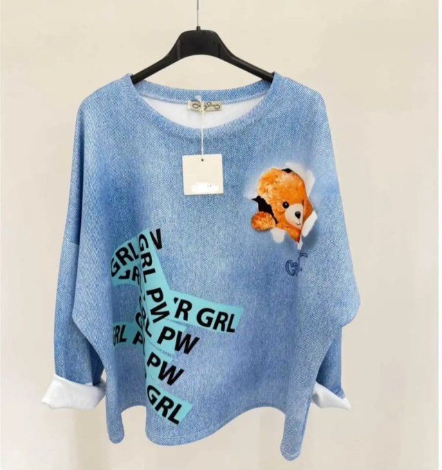 Sweat "Girl Power" & Ourson