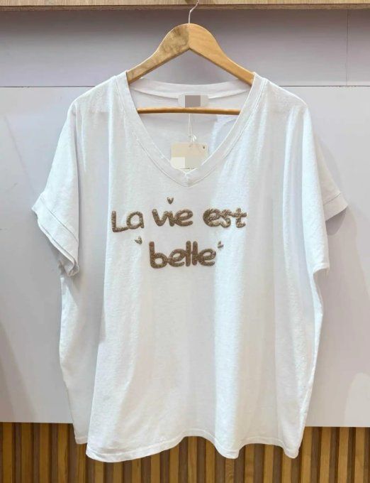 T-shirt "La Vie Est Belle" ✨Taupe