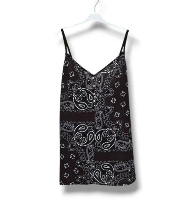 Caraco à imprimé bandana & détails boutonnés