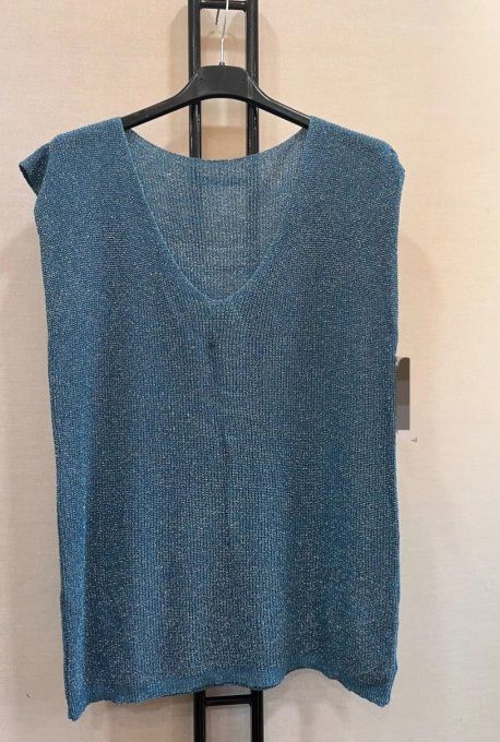 Top en Maille Brillante à Col V | Lmstyle