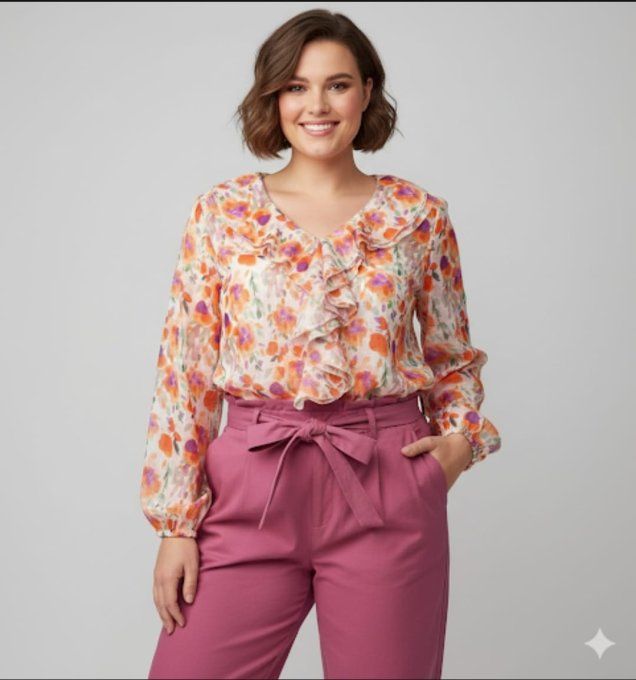 Blouse Florale Romantique à Volants