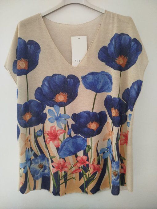 Top Estival en Lurex & Motifs Originaux