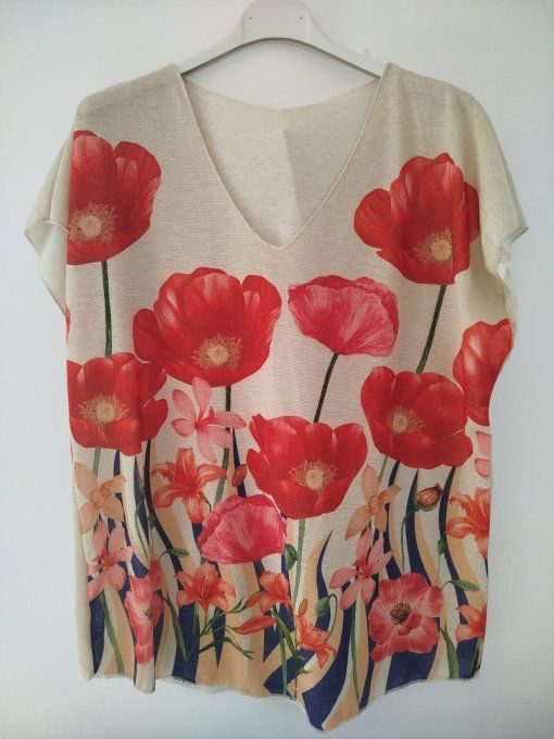 Top Estival en Lurex & Motifs Originaux