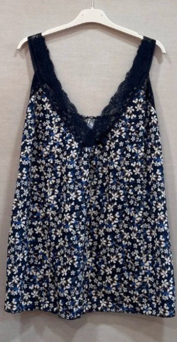 Top fleuri à bretelles et dentelle ✨