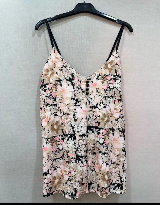 Top fleuri Beige