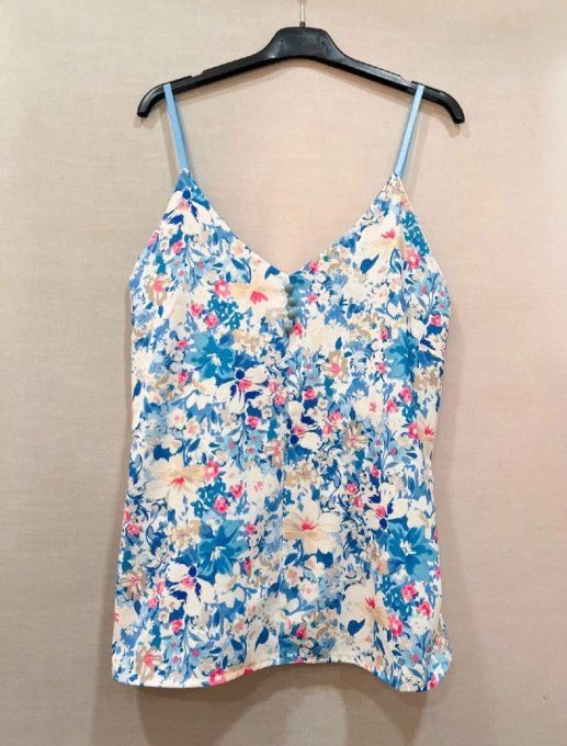 Top fleuri Bleu clair