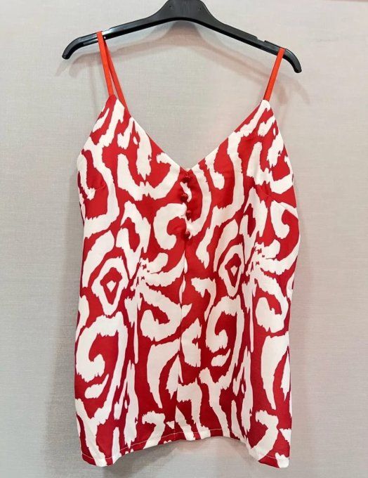 Top à bretelles motif abstrait ❤️