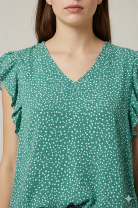 Blouse à Pois Blancs ⚪
