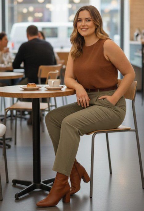 ​Pantalon Large en Velours Côtelé avec Ceinture Assortie