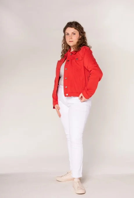 Veste en Jean Rouge