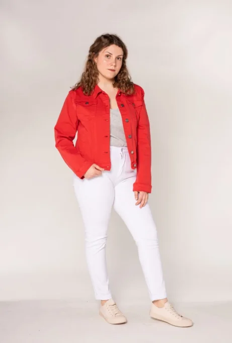 Veste en Jean Rouge