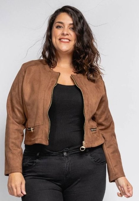Veste Courte en Suédine 