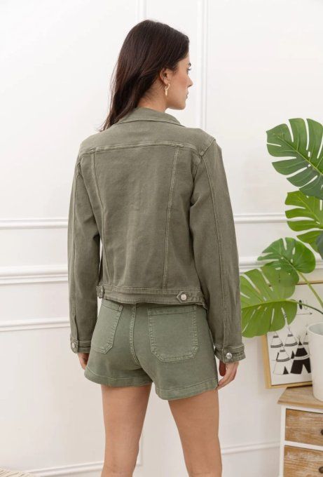 Veste en Jean Kaki