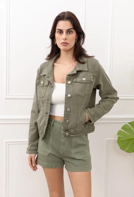 Veste en Jean Kaki