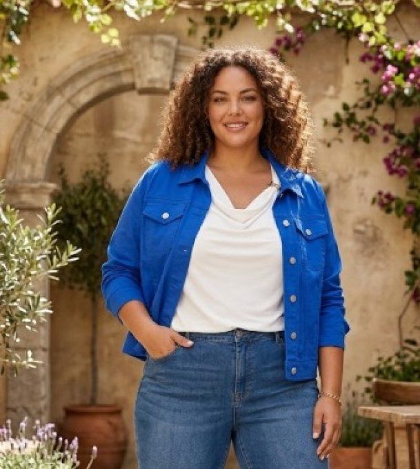 Veste en jeans Bleu roi