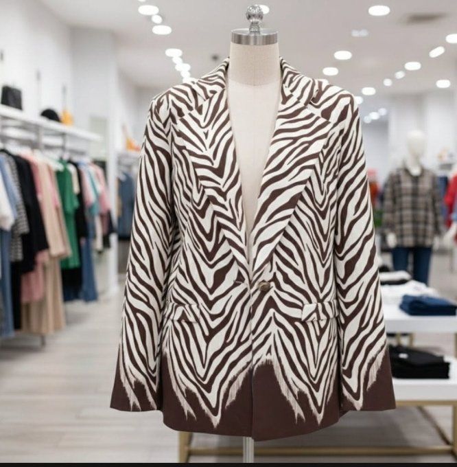Blazer "Imprimé Zèbre Sauvage"
