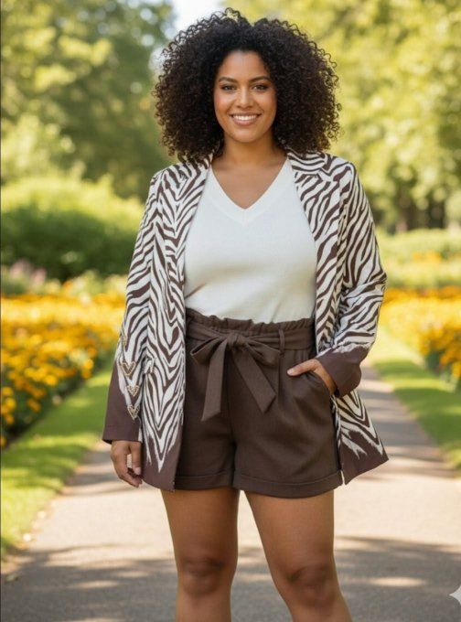 Blazer "Imprimé Zèbre Sauvage"